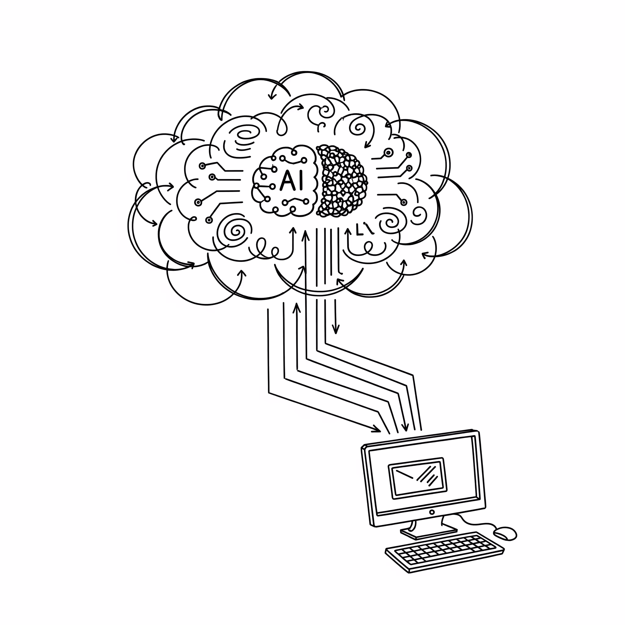 AI の処理はクラウドで行われる